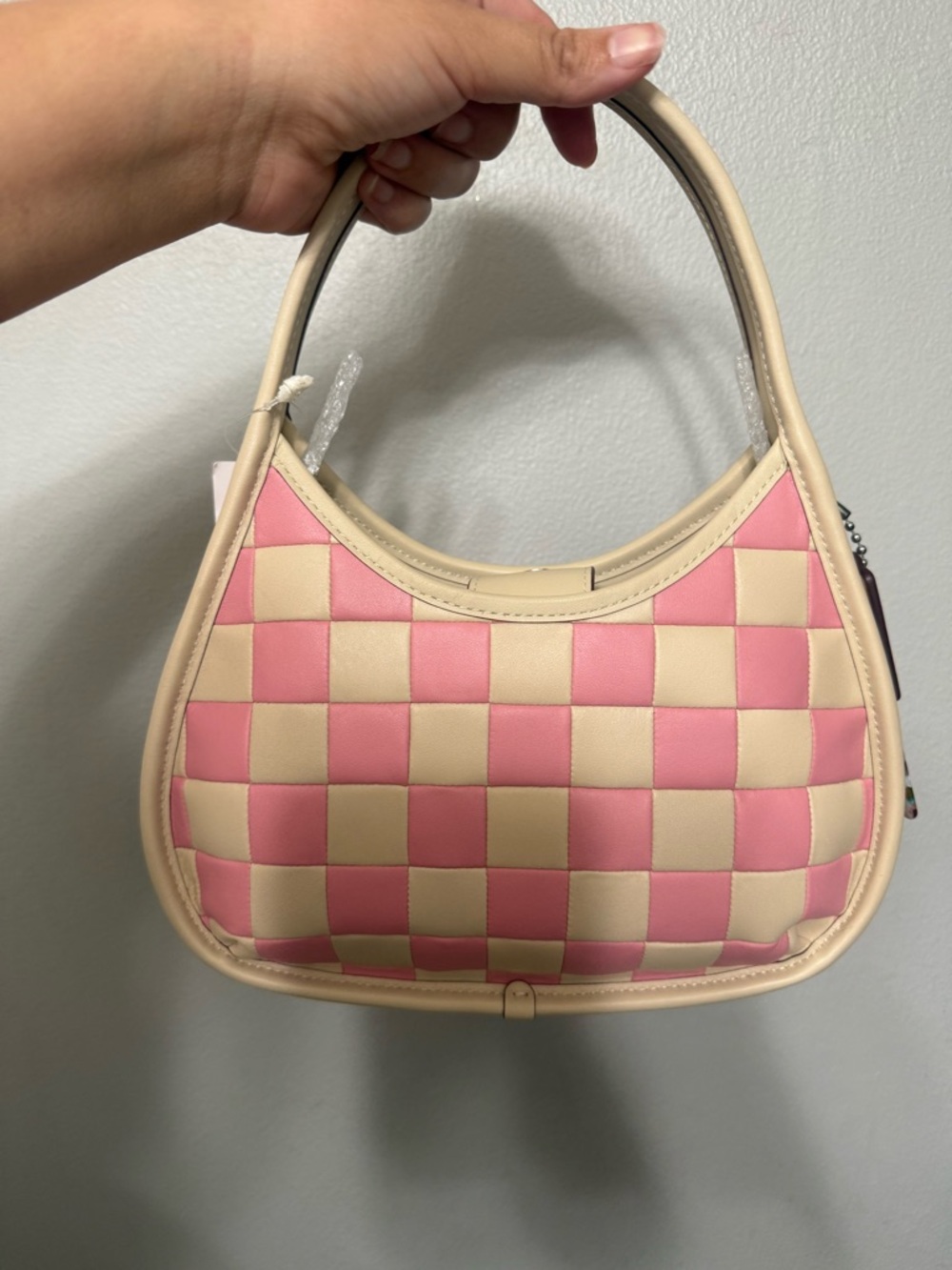 Coachtopia Ergo Checkerboard Upcrafted Leather in Bubblegum Pink/ Ivory NWT
